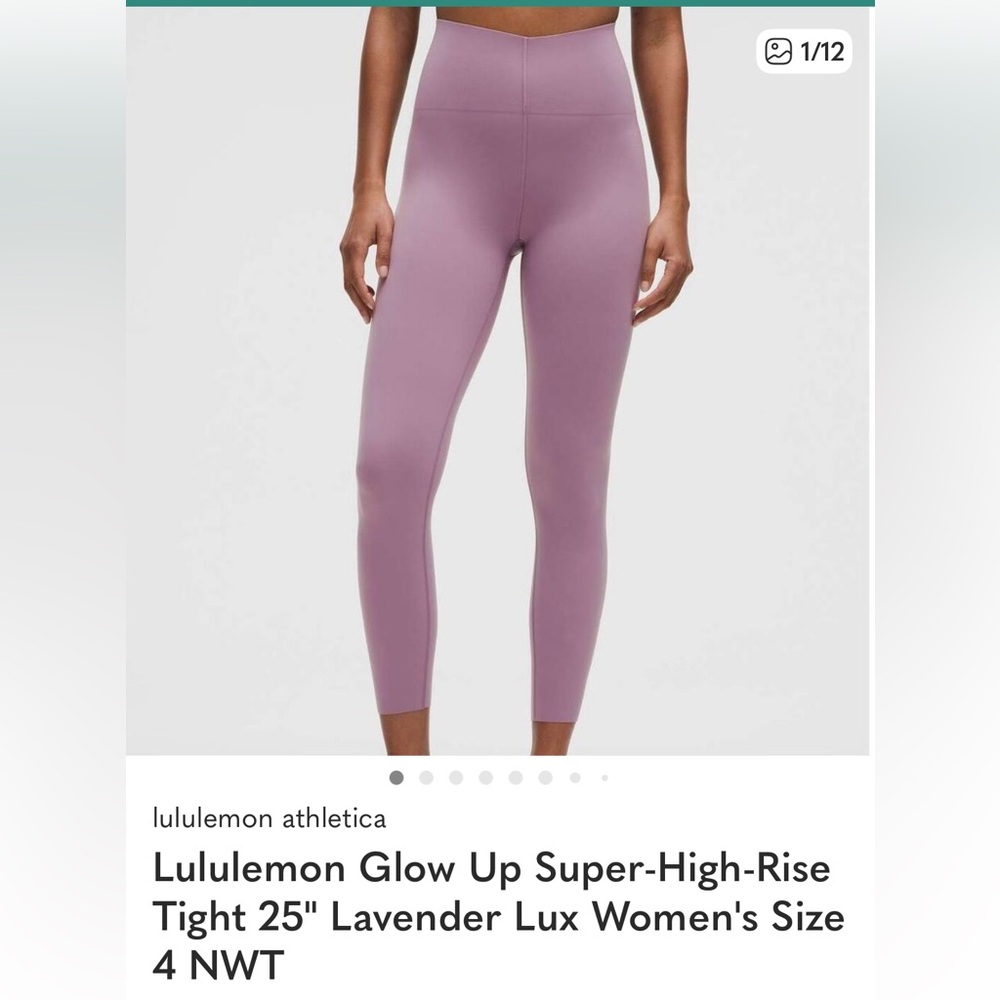Lululemon Glow Up Super-High-Rise Tight 25” in Lavender Lux-Size 4-NWT